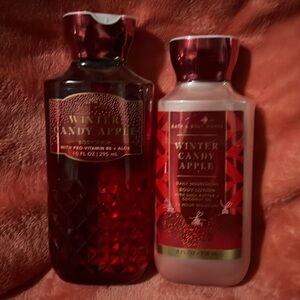 Bath & Body Works Winter Candy Apple body wash and body lotion NEW